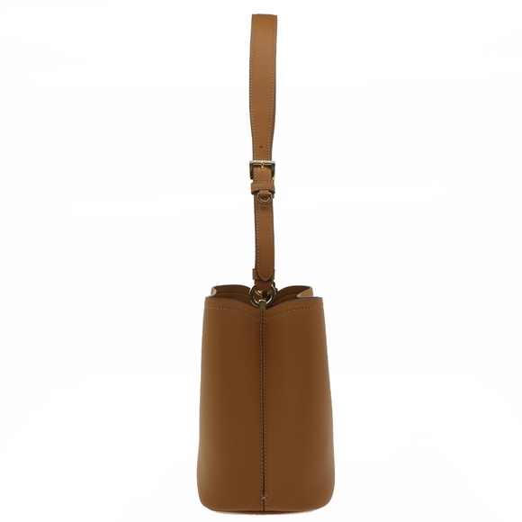 Prada Bucket Shoulder Bag Brown Leather 1BB080 New